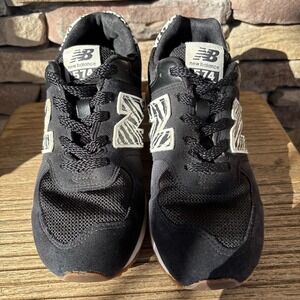 New Balance 574 Women's Black  5.5 Zebra Print Lightweight